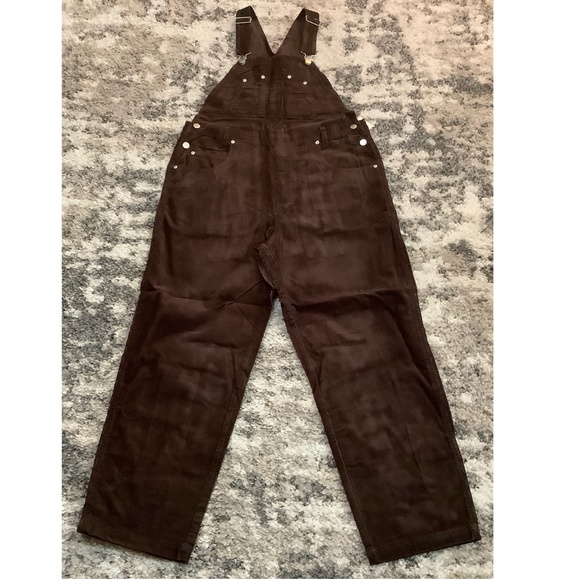 St. John's Bay Pants - Ladies overalls NWT brown Corduroy, silver color hardware, petite and plus sizes